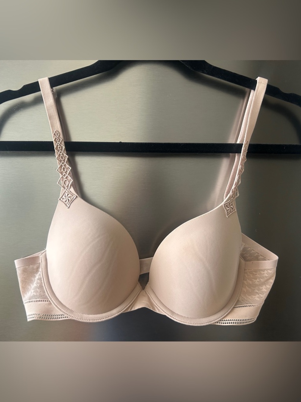 Simone Perele Nude Blush T-Shirt Bra 32B Lace Detail Underwire